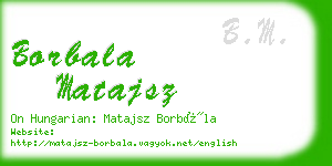 borbala matajsz business card